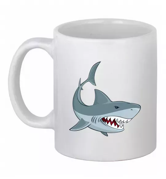 Чашка керамическая Сіра акула Белый фото