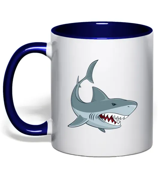 Чашка с цветной ручкой Сіра акула Глубокий темно-синий фото