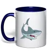 Чашка с цветной ручкой Сіра акула Глубокий темно-синий Чашка с цветной ручкой Сіра акула Глубокий темно-синий фото
