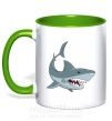 Чашка с цветной ручкой Серая акула Зеленый фото
