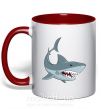 Чашка з кольоровою ручкою Серая акула Червоний фото