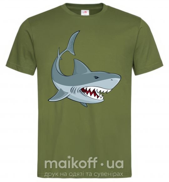Мужская футболка Серая акула Оливковый фото