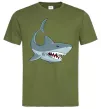 Чоловіча футболка Сіра акула Оливковий фото
