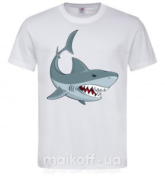 Чоловіча футболка Серая акула Білий фото