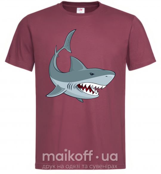 Мужская футболка Серая акула Бордовый фото