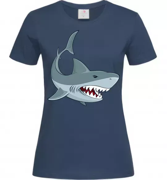 Жіноча футболка Сіра акула Темно-синій фото