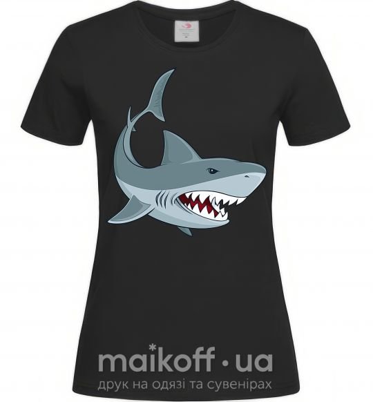 Женская футболка Серая акула Черный фото