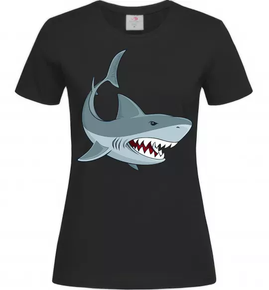 Жіноча футболка Сіра акула Чорний фото