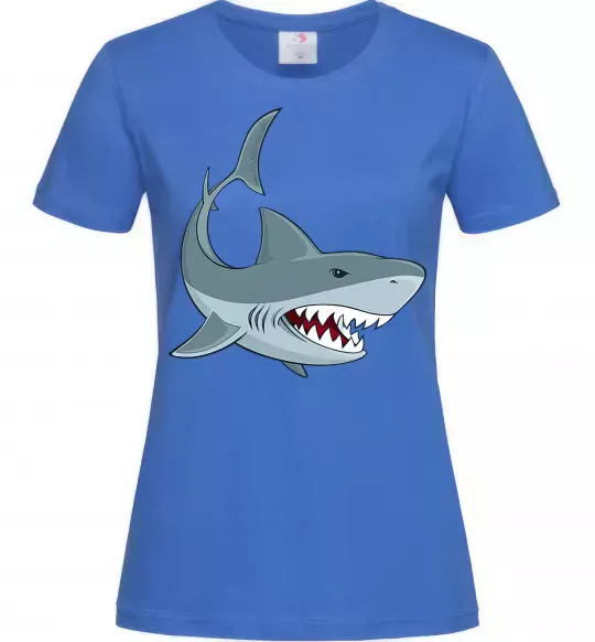 Жіноча футболка Сіра акула Яскраво-синій фото