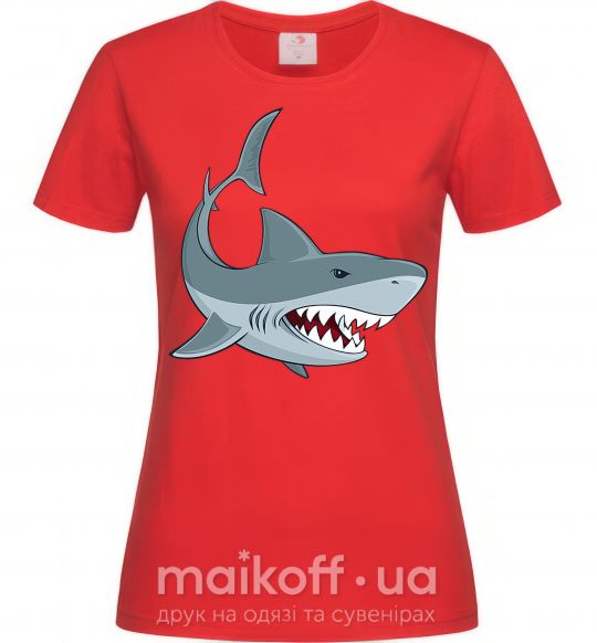 Женская футболка Серая акула Красный фото