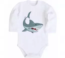 Дитячий бодік Shark is my spirit animal Білий фото Дитячий бодік Shark is my spirit animal Білий фото