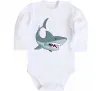 Дитячий бодік Сіра акула Білий фото
