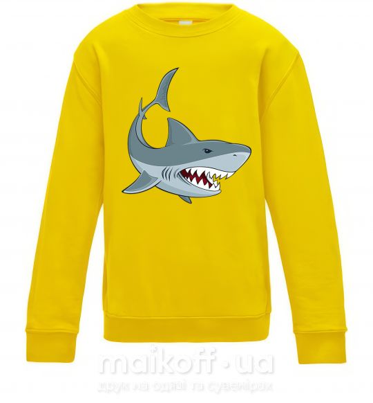 Детский Свитшот Серая акула Солнечно желтый фото