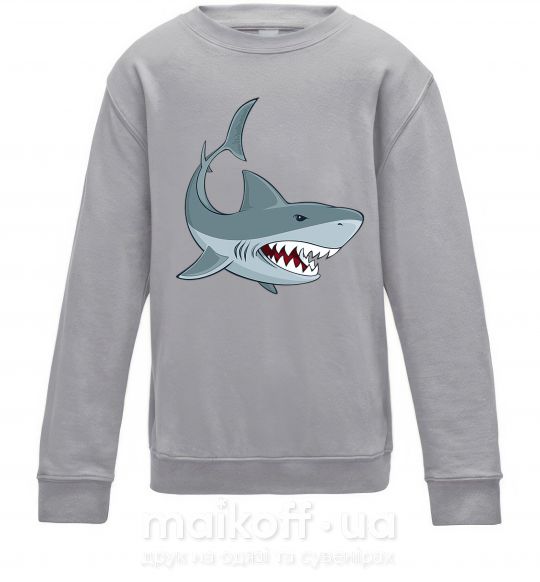 Дитячий світшот Серая акула Сірий меланж фото