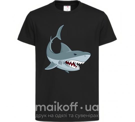 Дитяча футболка Серая акула Чорний фото