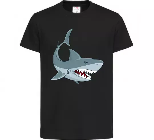 Дитяча футболка Сіра акула Чорний фото