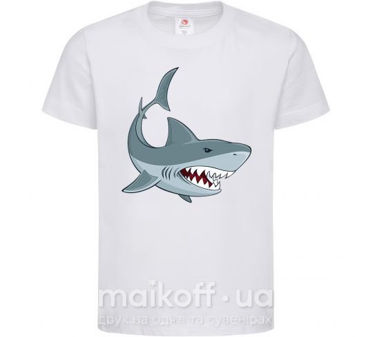 Дитяча футболка Серая акула Білий фото