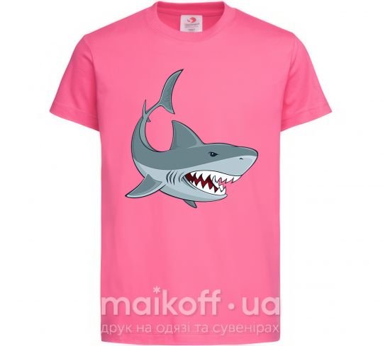 Дитяча футболка Серая акула Яскраво-рожевий фото