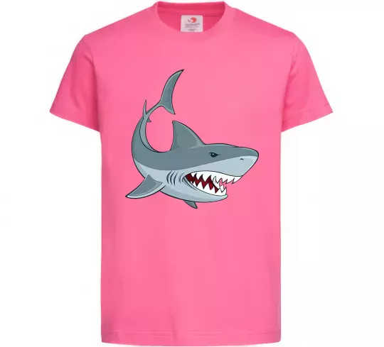 Дитяча футболка Сіра акула Яскраво-рожевий фото