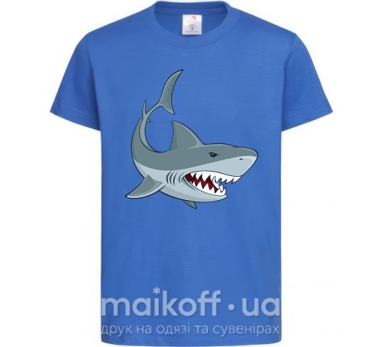Детская футболка Серая акула Ярко-синий фото