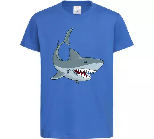 Дитяча футболка Сіра акула Яскраво-синій фото