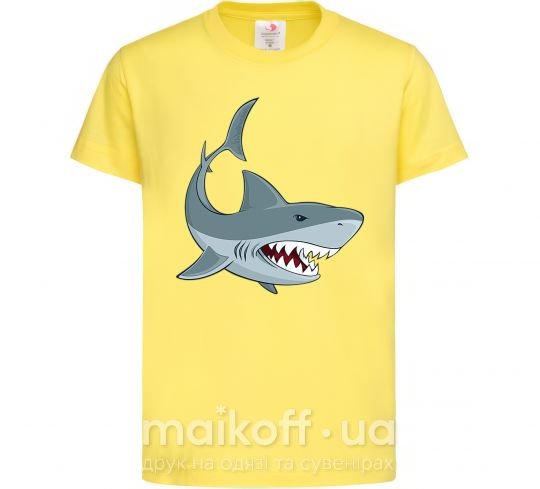 Дитяча футболка Серая акула Лимонний фото