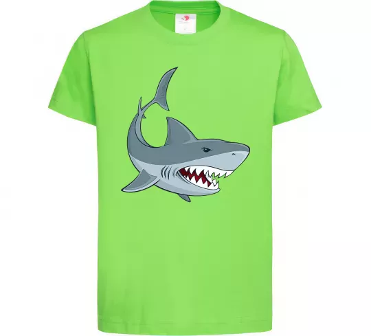 Дитяча футболка Сіра акула Лаймовий фото