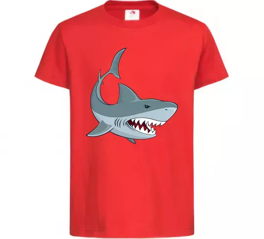 Дитяча футболка Сіра акула Червоний фото
