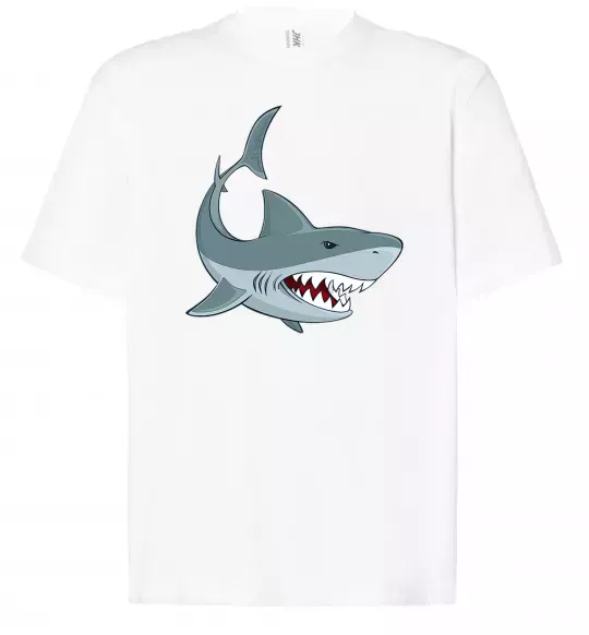 Футболка Оверсайз Сіра акула Білий фото