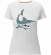 Женская премиум футболка Сіра акула Белый фото
