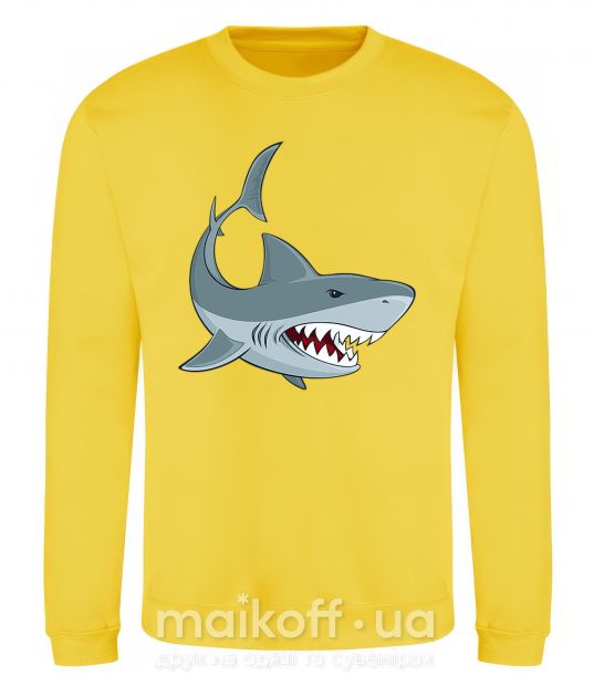 Світшот Серая акула Сонячно жовтий фото