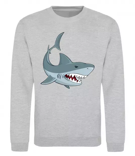 Свитшот Сіра акула Серый меланж фото