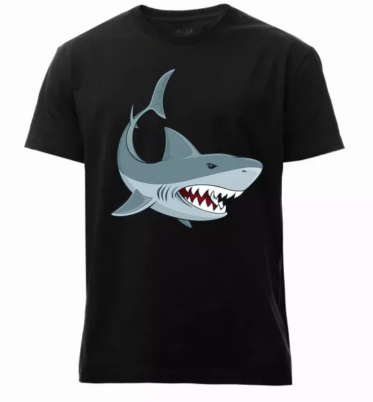 Мужская премиум футболка Сіра акула Черный фото