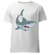 Мужская премиум футболка Сіра акула Белый фото