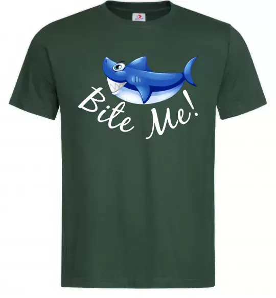 Мужская футболка Bite me Темно-зеленый фото