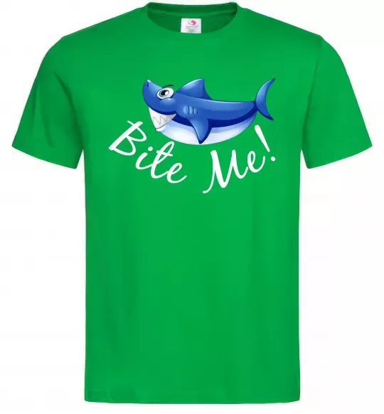 Мужская футболка Bite me Зеленый фото