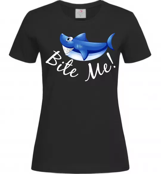 Женская футболка Bite me Черный фото