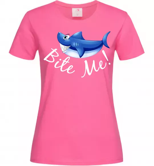 Женская футболка Bite me Ярко-розовый фото
