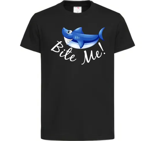 Детская футболка Bite me Черный фото