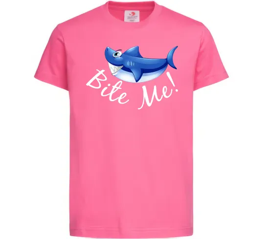 Детская футболка Bite me Ярко-розовый фото