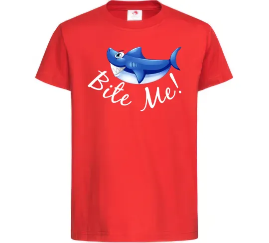 Детская футболка Bite me Красный фото