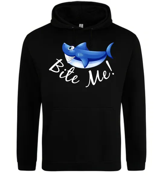 Мужская толстовка (худи) Bite me Черный фото