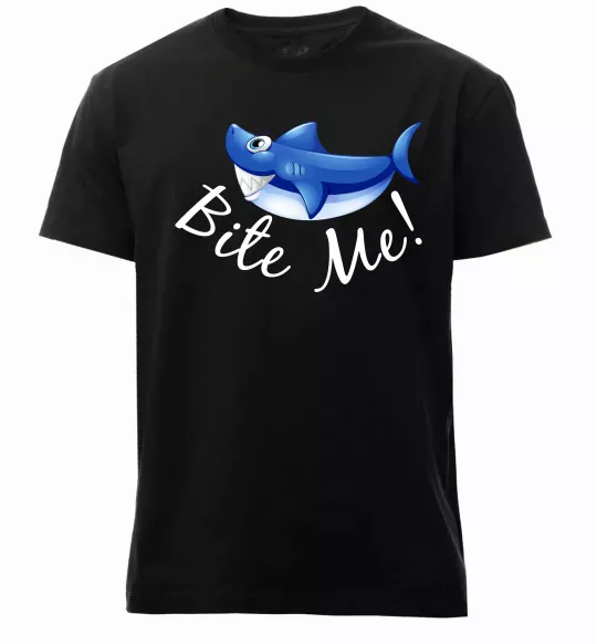 Мужская премиум футболка Bite me Черный фото
