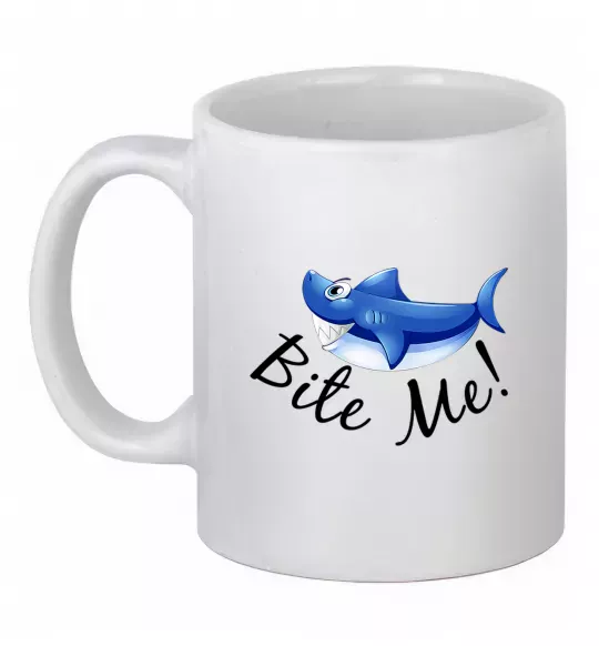 Чашка керамическая Bite me Белый фото