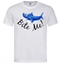 Мужская футболка Bite me Белый фото