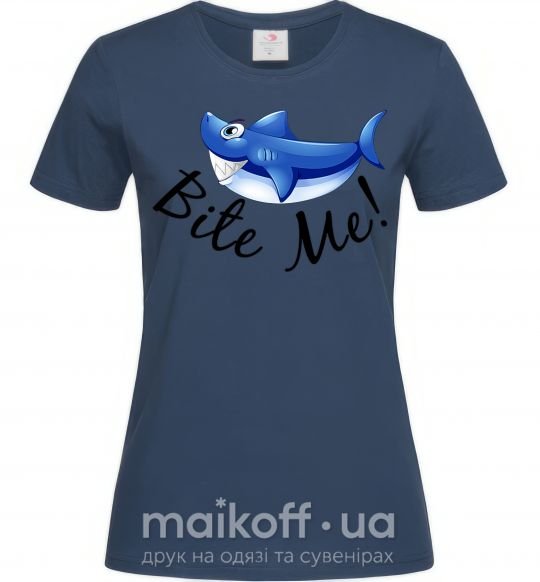 Жіноча футболка Bite me Темно-синій фото