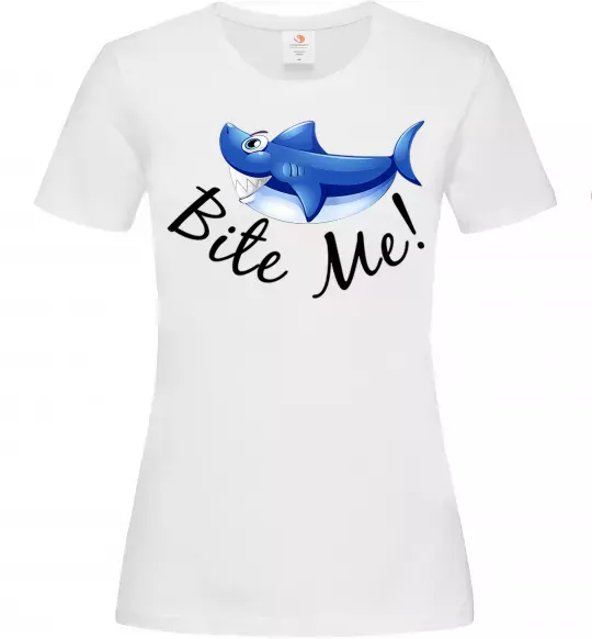 Женская футболка Bite me Белый фото