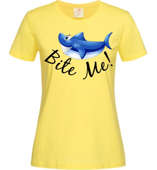 Женская футболка Bite me Лимонный фото