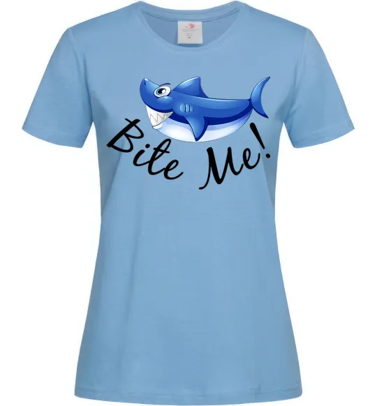 Женская футболка Bite me Голубой фото