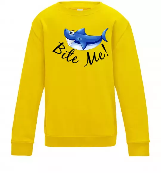 Детский Свитшот Bite me Солнечно желтый фото
